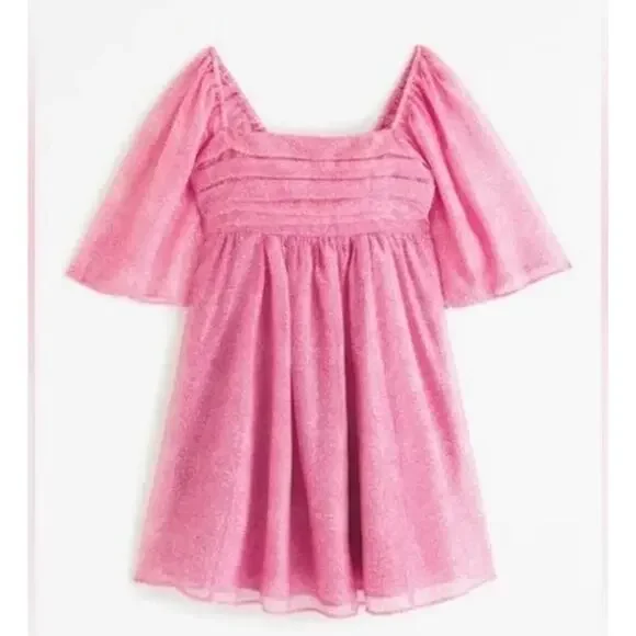 Abercrombie & Fitch Emerson Angel Short Sleeve Mini Dress Pink Large - Picture 1 of 4